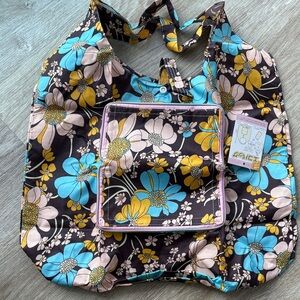 Floral Foldable Reusable Shopping Tote from Japan NWT